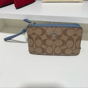 SOLD Coach Double Zip Corner Wristlet